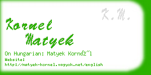 kornel matyek business card